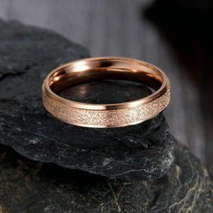 Engrave Letters Words Stainless Steel Rings For Women Men Gold Forested Custom